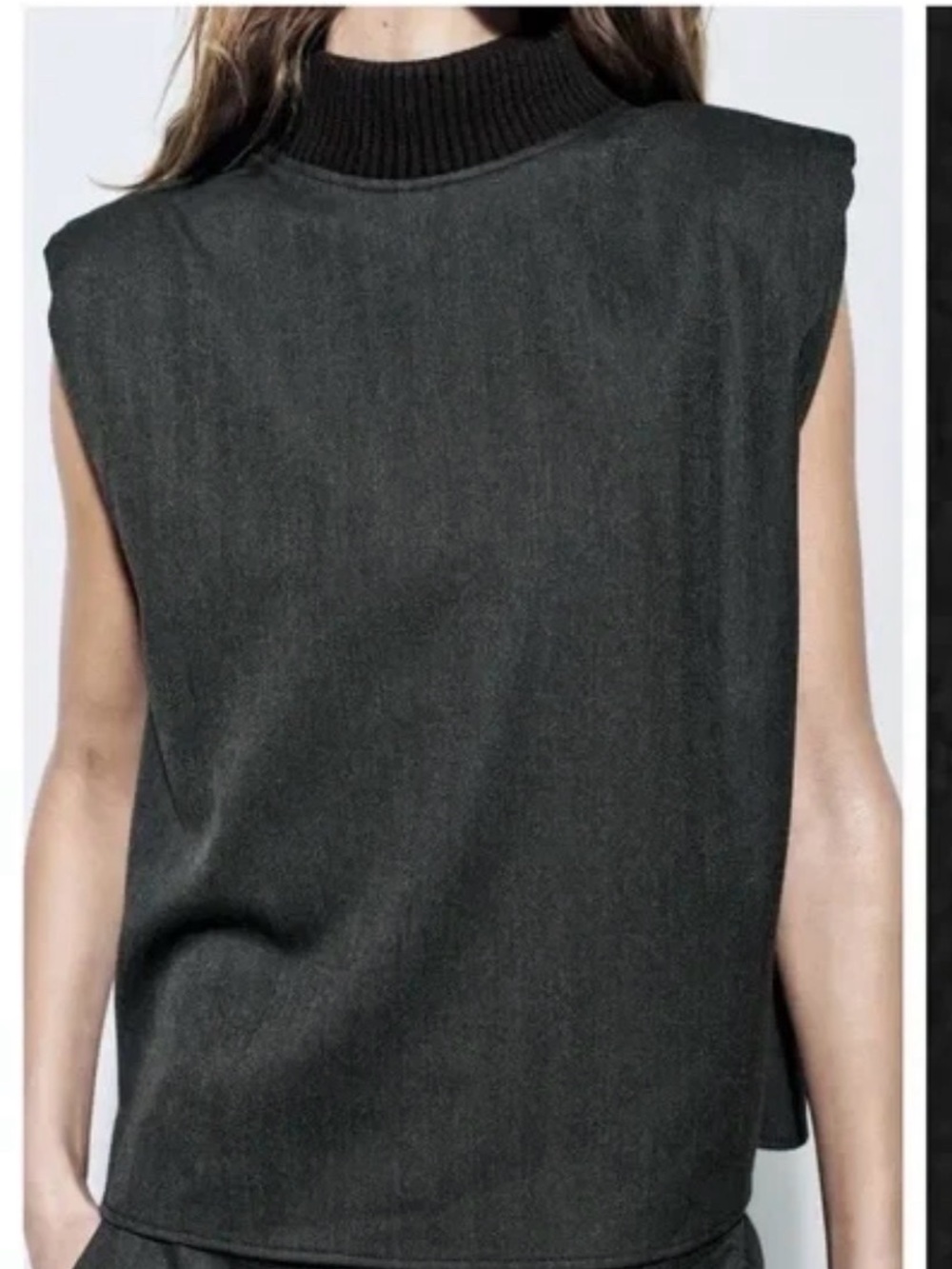 Zara Black Mock Turtle Neck Top